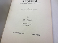 Requiem for Four Solo Voices and Chorus by G. Verdi Editions of Masses Vespers