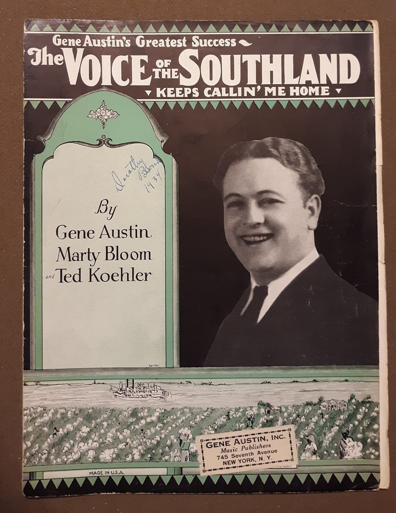 The Voice of the Southland Guitar & Piano Sheet Music by Various Artists 1927