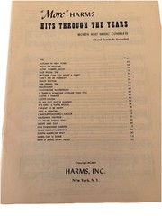 VTG More Harms Hits Through The Years Piano Sheet Music Book 80 Pages 26 Songs