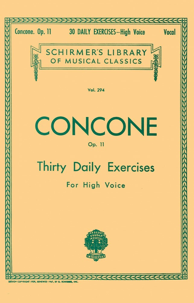30 Daily Exercises Op 11 High Voice Schirmer Vocal Method Book NEW 050254030
