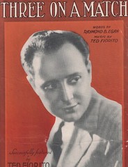 THREE ON A MATCH Piano Sheet Music with Ukulele Tabs & Lyrics 1932