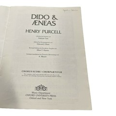 Dido & Aeneas Henry Purcell Chorus Score Music Operas Sheet Vocal English/German