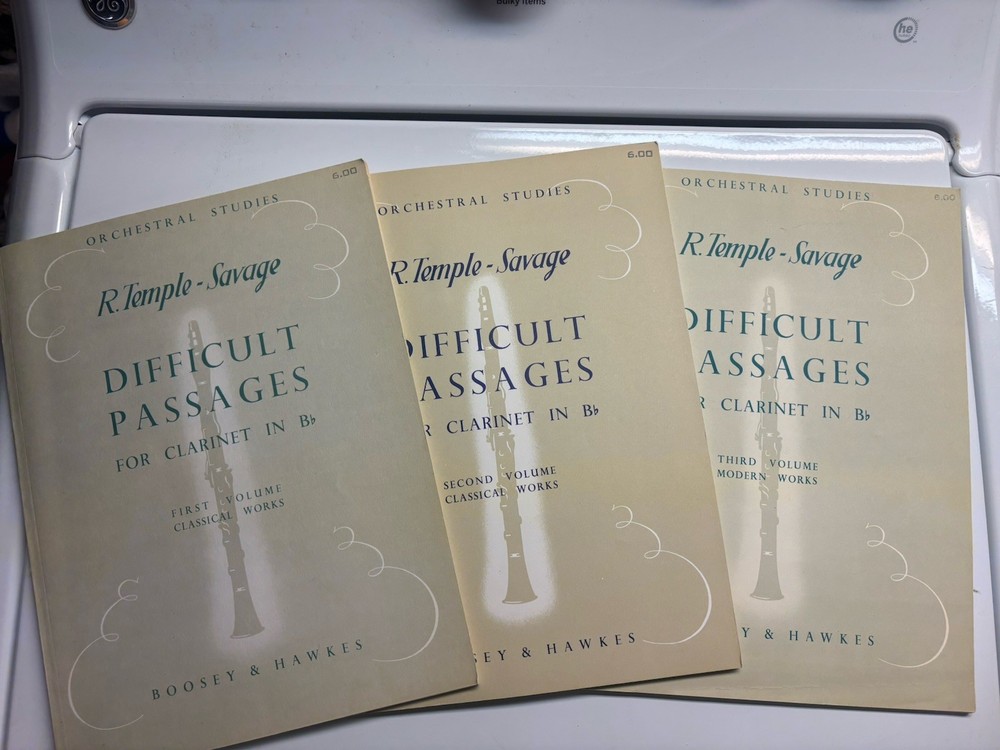 Difficult Passages For Clarinet In Bb Temple – Savage Complete 3 Volumes