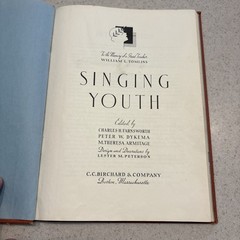 Singing Youth Song Book Forth printing 1937 Vintage Hardcover