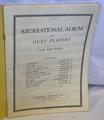Recreational Album for Piano Duet Players Sheet Music 1937 Theodore Presser VG