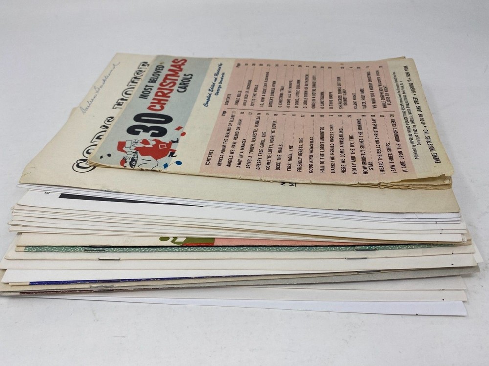 Lot 32 Vintage Choral Choir Church and School Variety Sheet Music Christmas SOLO