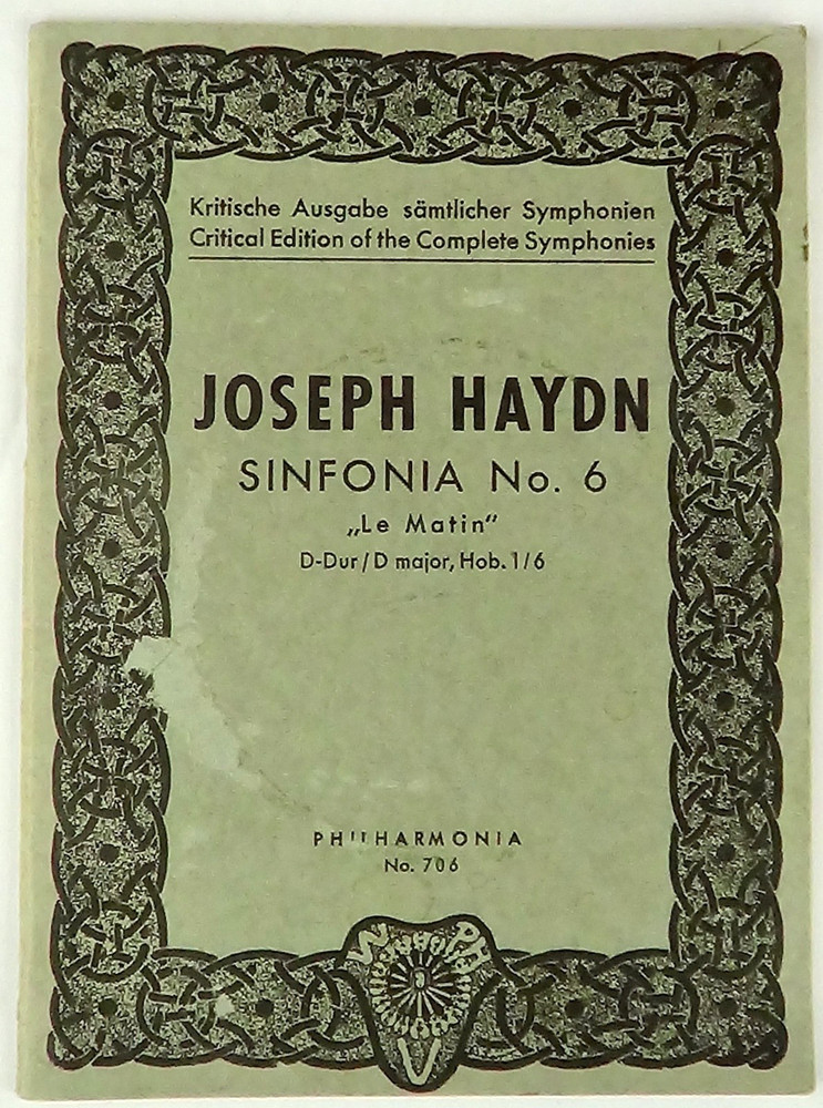Haydn Symphony #6 D Major Hob I/6 Critical Edition Landon Philharmonia 1963