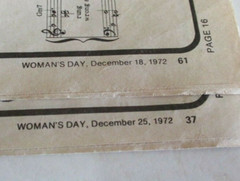 Christmas Songbooks – Sheet Music – 32 Pages – 25 Carols – Woman&rsquo;s Day – 1972