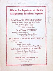 Perfidia Sheet Music Maria Montoya Marina Tamayo 1939 Film Title Song Mexican