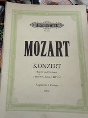 Edition Peters Mozart Konzert Nr 24, C Minor KV 491, 2 pianos 4 Hands Urtext