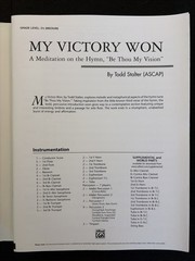 My Victory Won Todd Stalter Concert Band Complete Set Score Parts Grade 3.5