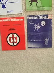 9 Pieces of Vintage Sheet Music Variety 1920s – 1980s. Piano -Band