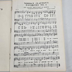 Norman Clayton&rsquo;s Favorites No 2 Gospel Songbook Piano Vocal 1959 Christian Vtg