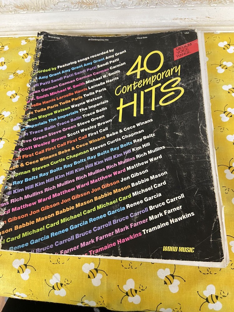 40 Contemporary Hits Medium Voice Range Vocal Solo Word Music Song Book 1989