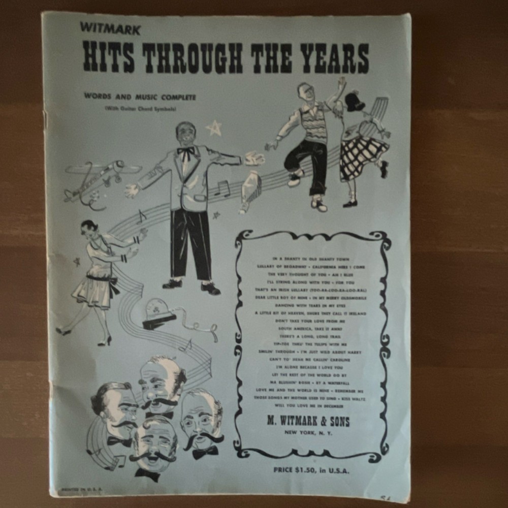 M. Witmark & Sons Hits Through the Years Piano Sheet Music Collection Song Book