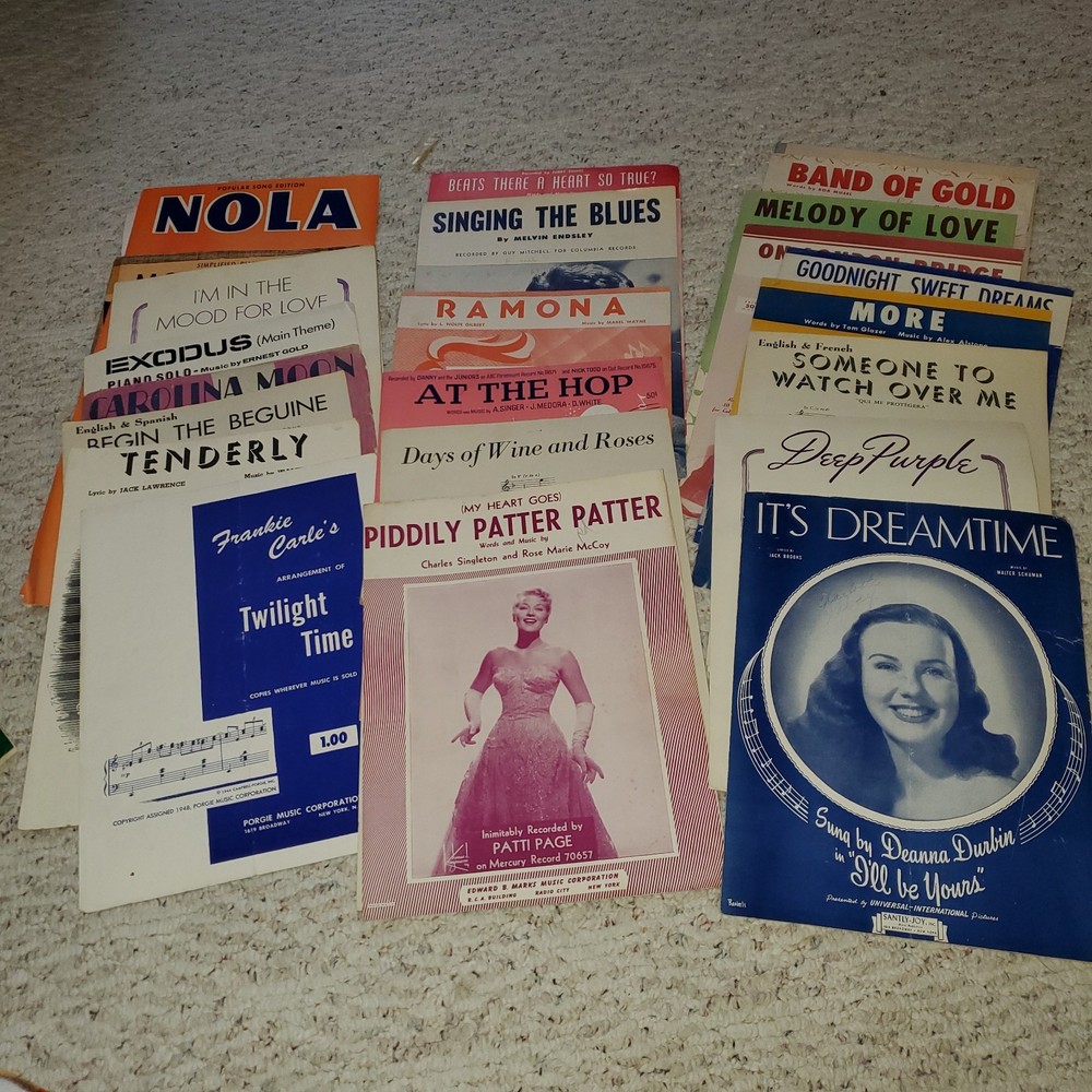 Sheet Music Lot of 22+ Vintage 1940s 50s