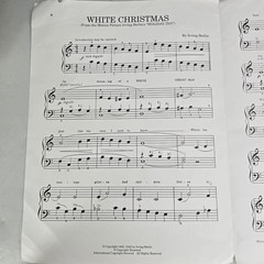 White Christmas Sheet Music Lyrics Irving Berlin Beginner Holiday Inn Vintage
