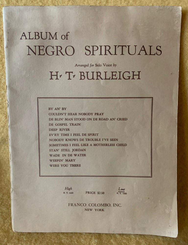 ALBUM OF NEGRO SPIRITUALS, SOLO VOICE, H.T. BURLEIGH, VINTAGE, FRANCO COLOMBO