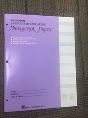 Hal Leonard Bass Guitar Tablature Manuscript Paper