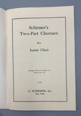 Vintage 1940 Schirmer&rsquo;s Two-Part Chorus for Junior Choir or Female Voices