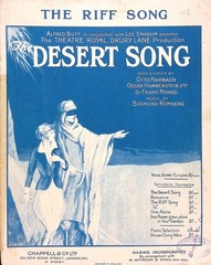 The Riff Song Sheet Music Desert Song Sigmund Romberg Operetta British 1926