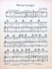 Welcome Stranger Sheet Music Dick Powell Johnny Mercer 1936 Fox Trot Key of C