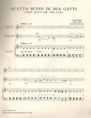 Rossini – Comic Duet for Two Cats, for 2 high voices Edition Peters No. 7145