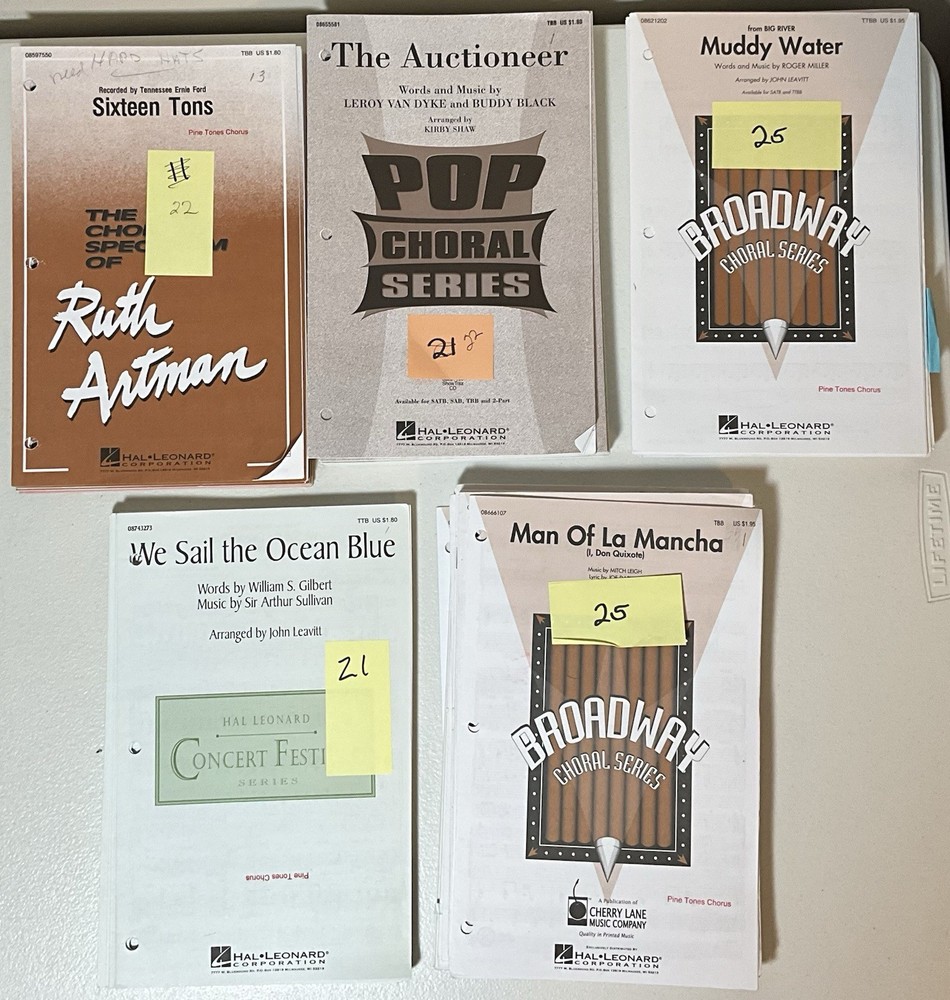 Lot Of 5 Men’s Choral Sheet Music Multiple Copies Each VGUC