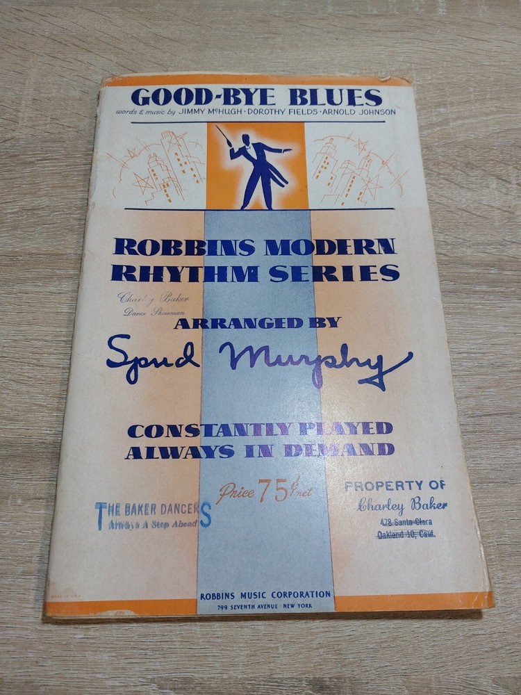 Good-bye Blues Full Score Vintage 8 Instruments Orchestra Robbins Modern Rhythm