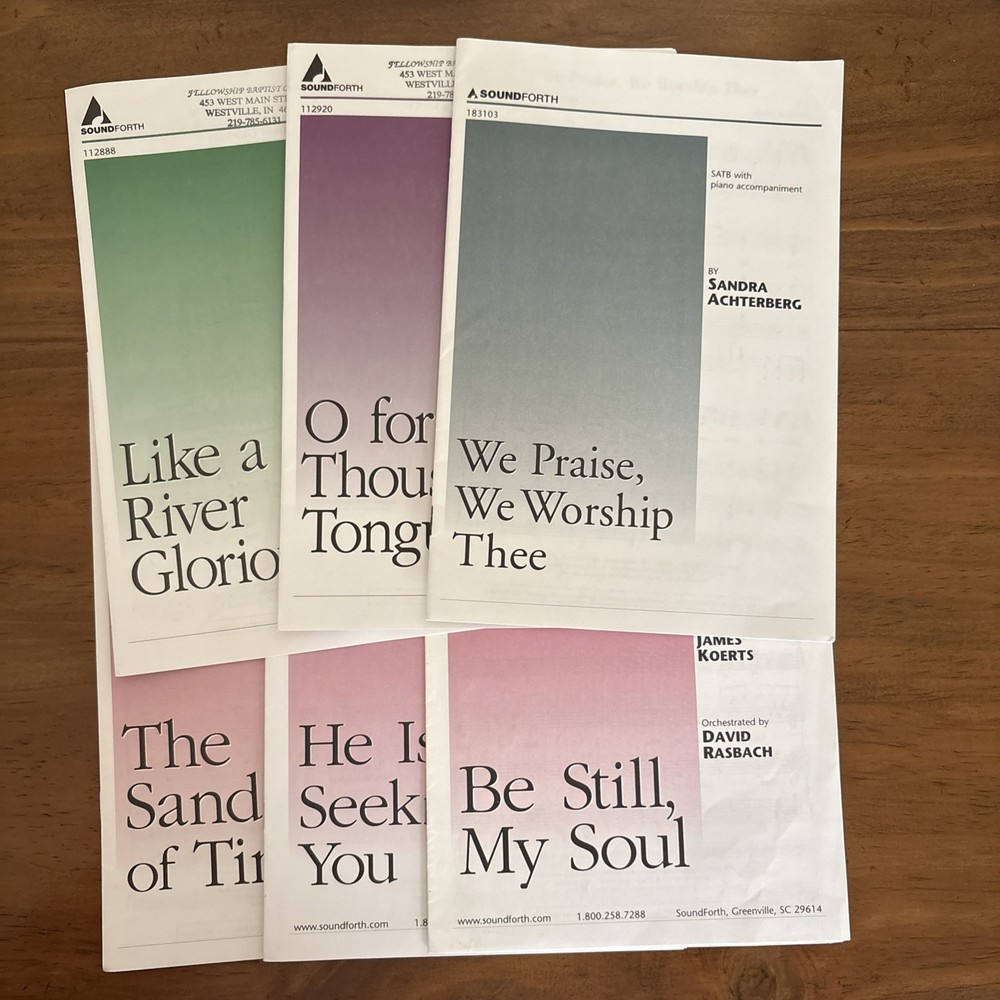 SOUNDFORTH LORENZ SSA SATB Set of 6 Music Sheets Piano Accompaniment a cappella