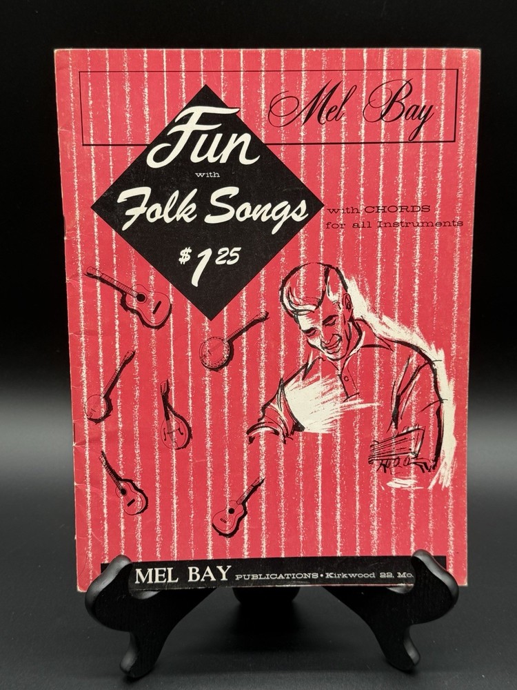 Vintage Mel Bay Fun with Folk Songs Songbook Chords Guitar Banjo Ukulele 1963