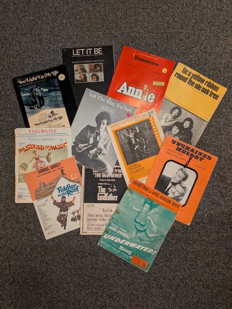 Ridiculously ENORMOUS Lot of 75+ Extremely Random Vintage Sheet Music and Books