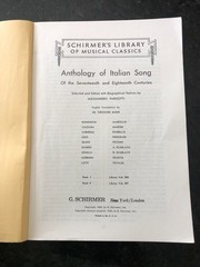 Anthology of Italian Song of the 17th & 18th Centuries – Bk 1 w/ vocals, c. 1926