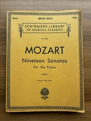 Vintage 1939 MOZART NINETEEN SONATAS For the Piano SCHIRMER&rsquo;S Library Book