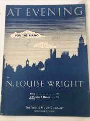 At Evening by N. Louise Wright 1937 piano sheet music 2E