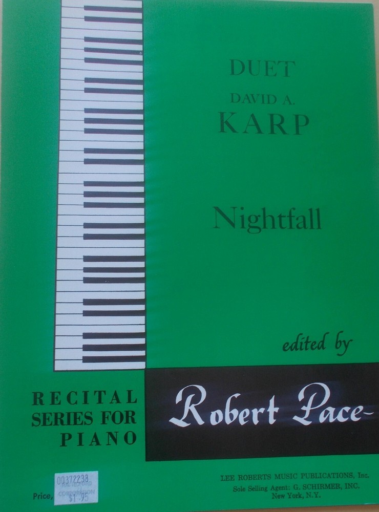 David Karp Nightfall Early Intermediate Piano Duet Unmarked