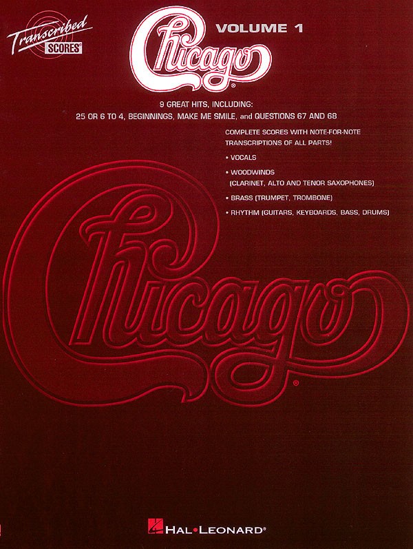 Chicago Transcribed Score Volume 1 Guitar Bass Drum Vocal Sheet Music Song Book