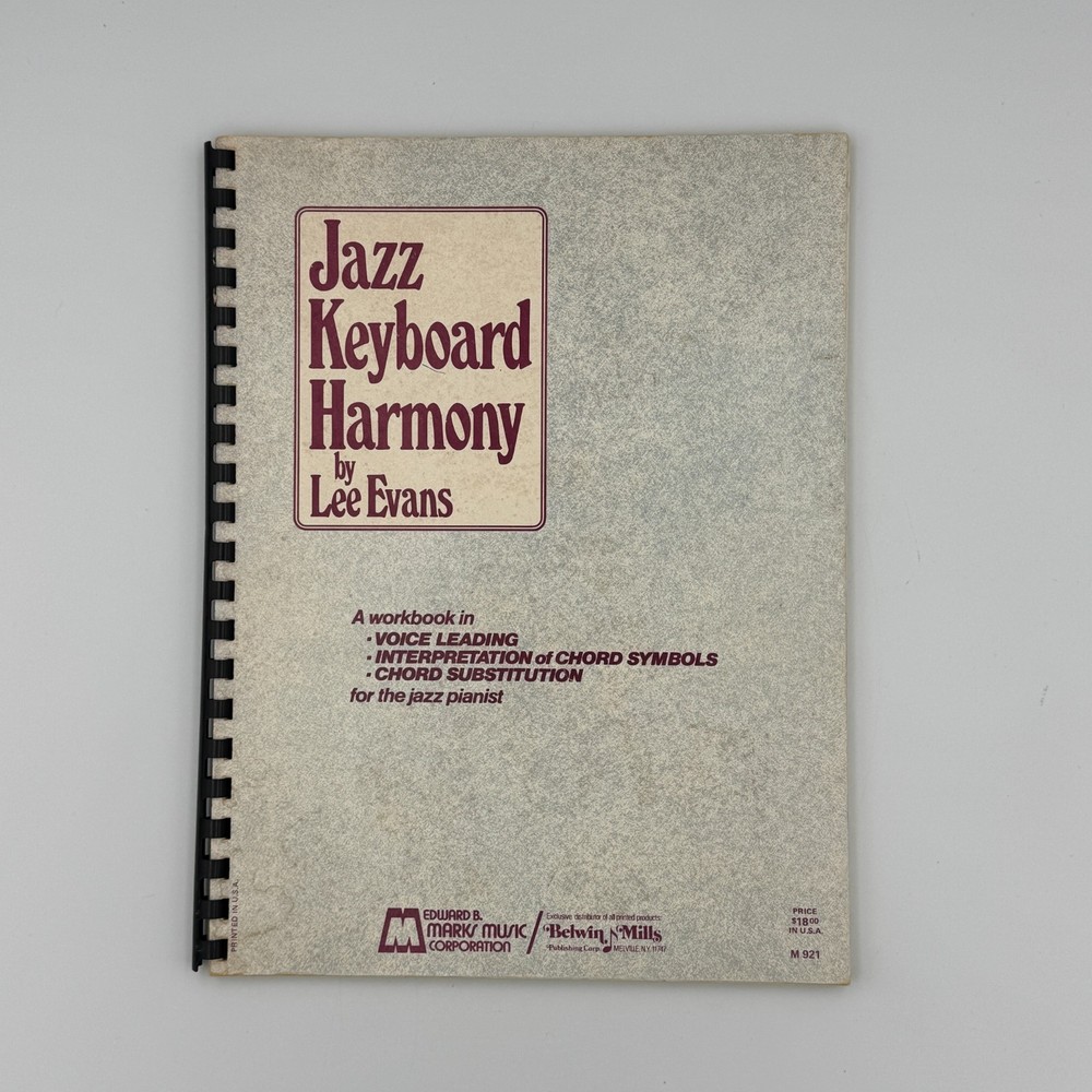 Jazz Keyboard Harmony Lee Evans Workbook Voice Leading Chord Substitution 1982