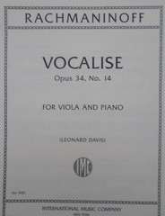 Rachmaninoff Vocalise for Viola and Piano Opus 34 no. 14 by Leonard Davis