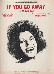 If You Go Away Guitar/Piano/Lyrics Sheet Music 1969