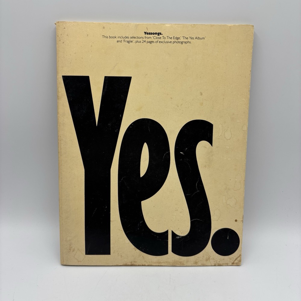 Yes Yessongs Songbook Sheet Music 1973 Lyrics And Chords Prog Rock Vintage