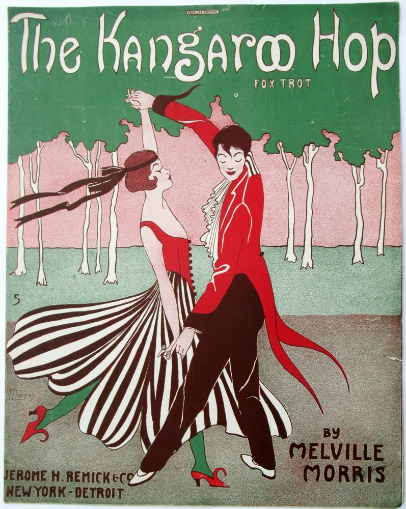 The Kangaroo Hop 1915 Antique Fox Trot Sheet Music Melville Morris Art Cover