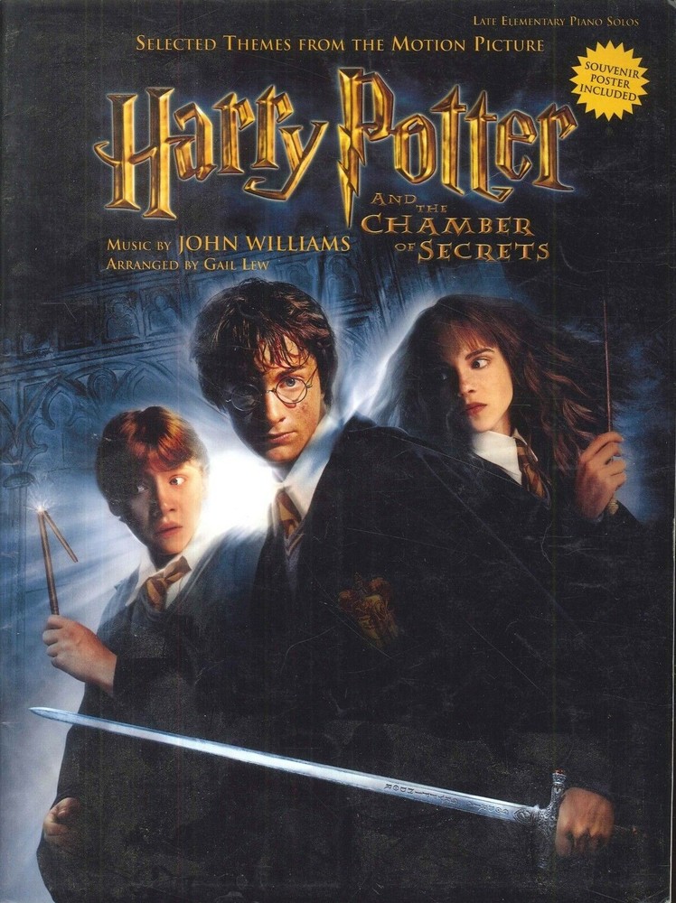Harry Potter Chamber Of Secrets Late Elementary Piano Solos 2002 Williams Poster