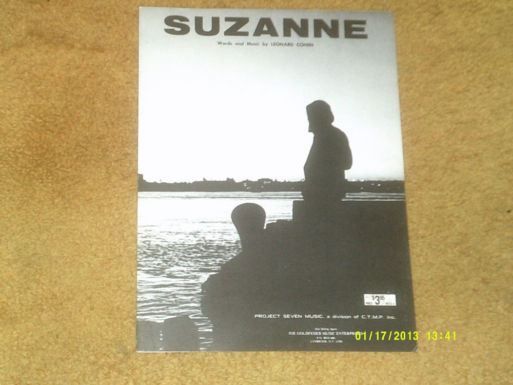 Leonard Cohen sheet music SUZANNE &rsquo;80&rsquo;s reprint 5 pages (VG+ shape)