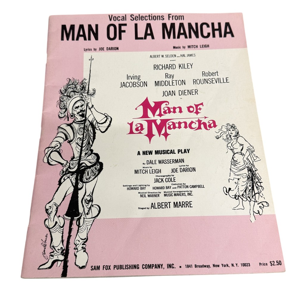 Vintage Man Of La Mancha Vocal Selections Songbook Piano Solo Singer Sam Fox USA