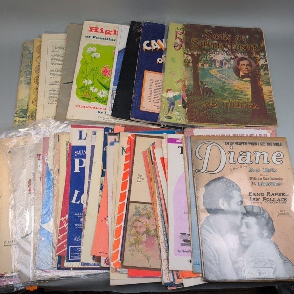 Vintage Piano Vocal Sheet Music Songbook Large Lot 89 Early 1900&rsquo;s to 1960&rsquo;s