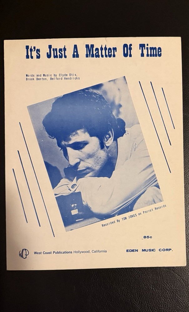 It’s Just A Matter Of Time (TOM JONES) 1965 Pop/R&B Sheet Music, Brook Benton