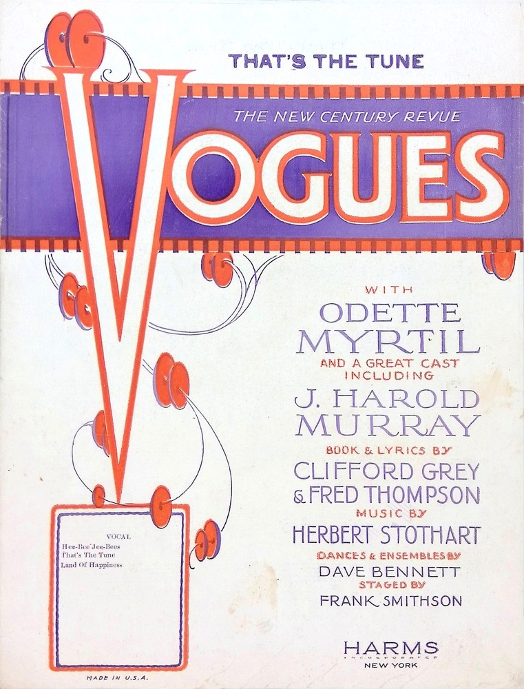 That&rsquo;s The Tune Sheet Music Vogues 1924 Musical Herbert Stothart Clifford Grey