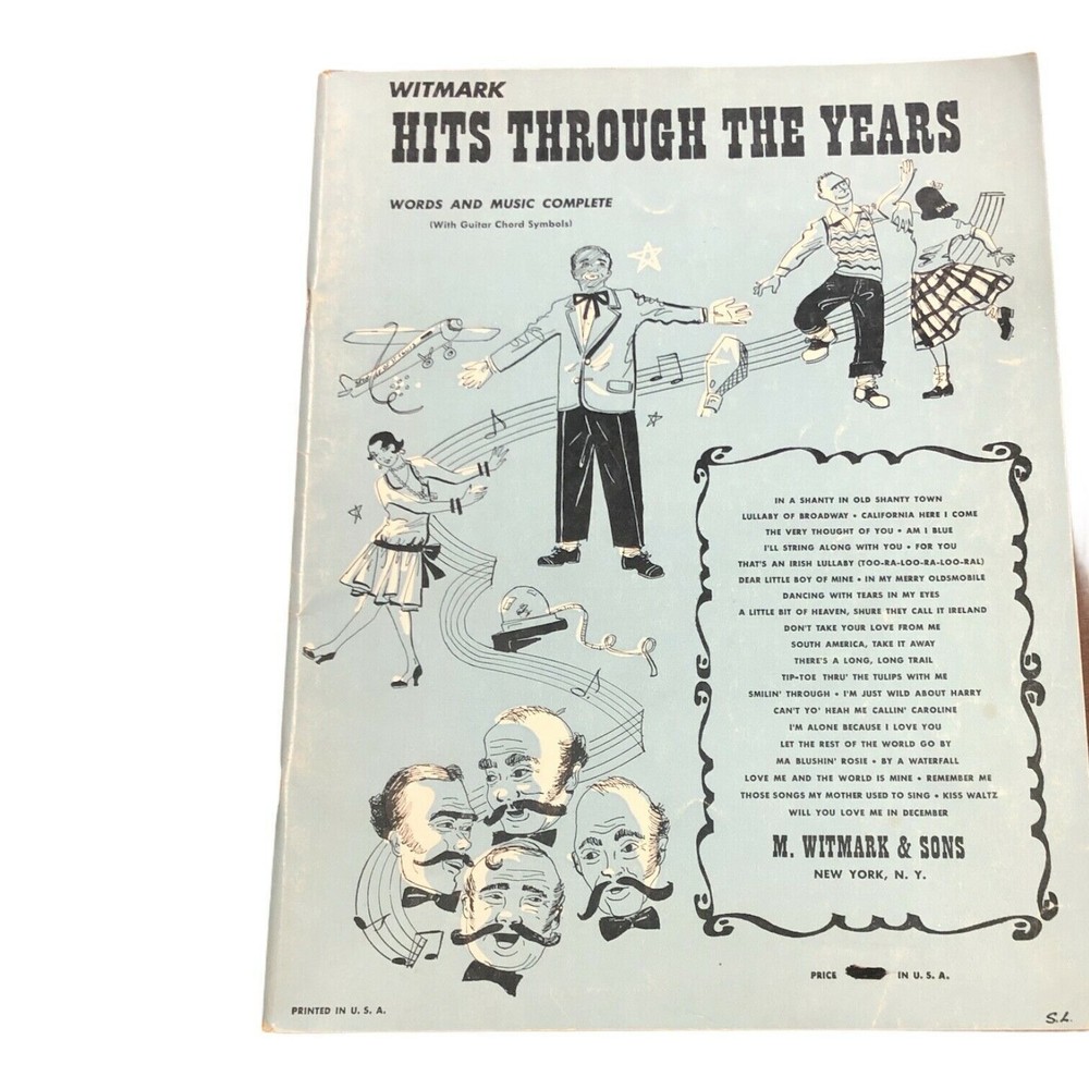 Vintage 1951 WITMARK Hits Through The Years sheet music Piano Vocal Guitar Banjo