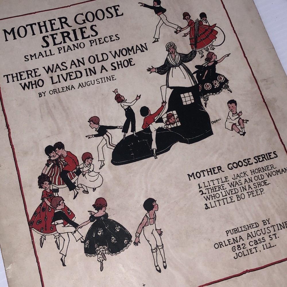 Vintage Sheet Music mother goose series small piano pieces Orlena Augustine/115j
